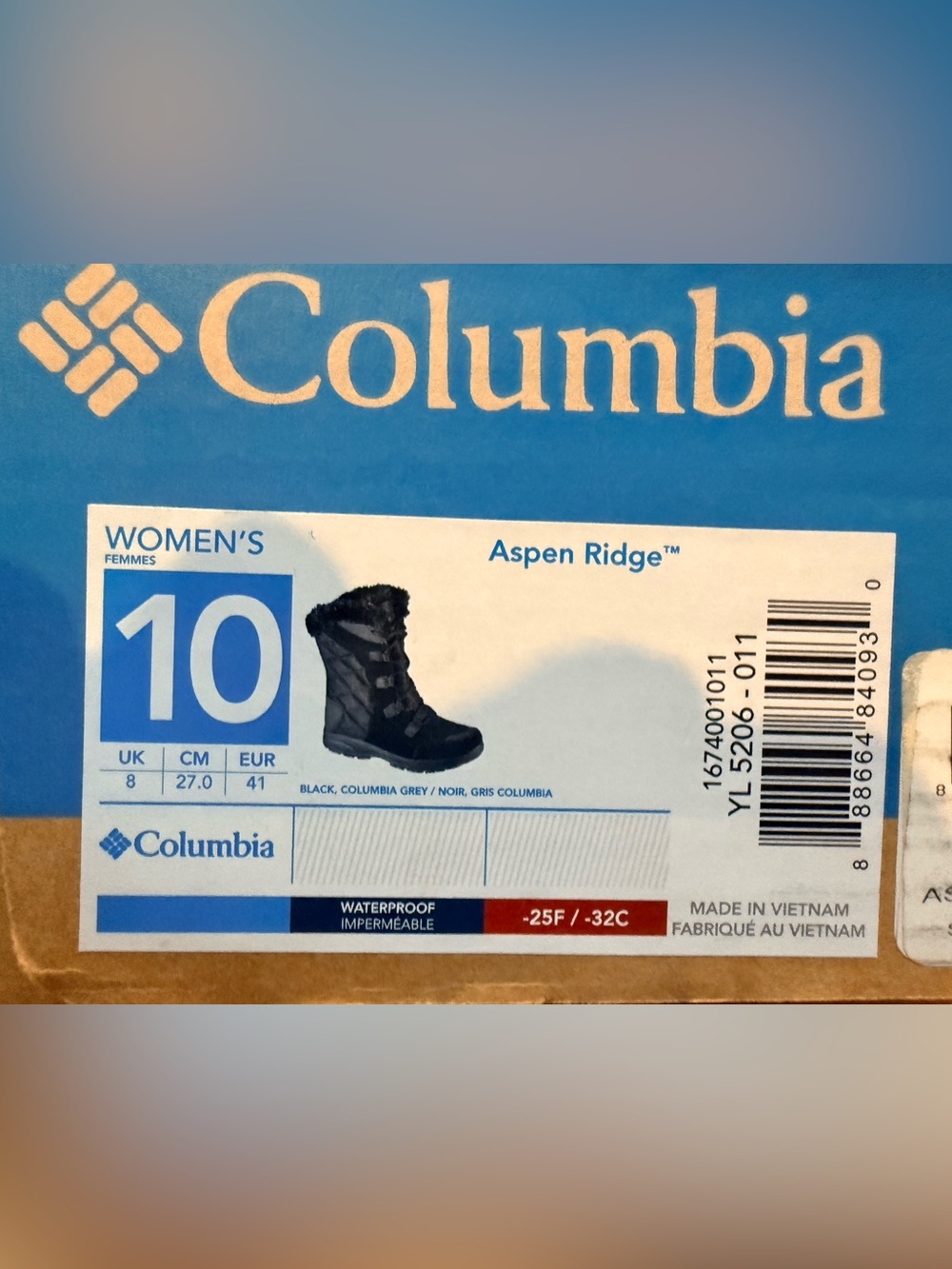 Columbia Aspen Ridge women’s waterproof winter snow boots black size 10 NIB - Picture 3 of 16